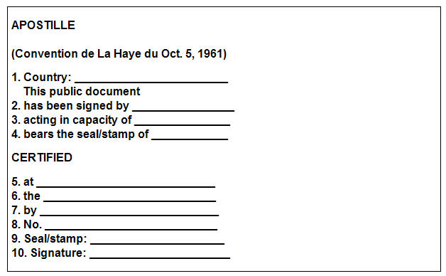 Sample apostile Sample apostile