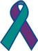 Description: image of an awareness ribbon that is half teal, half purple, and outlined in blue. Description: image of an awareness ribbon that is half teal, half purple, and outlined in blue.