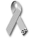 Description: image of an awareness ribbon with stylized tire tracks and a checkered flag. Description: image of an awareness ribbon with stylized tire tracks and a checkered flag.
