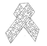 Description: image of an awareness ribbon with a puzzle piece motif. Description: image of an awareness ribbon with a puzzle piece motif.
